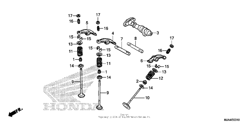 VT750C2B Camshaft valve (rr.)
