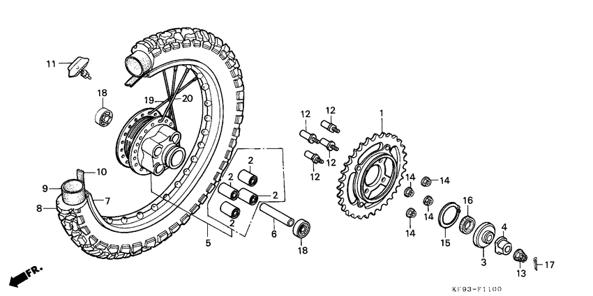 Rear wheel complete assy