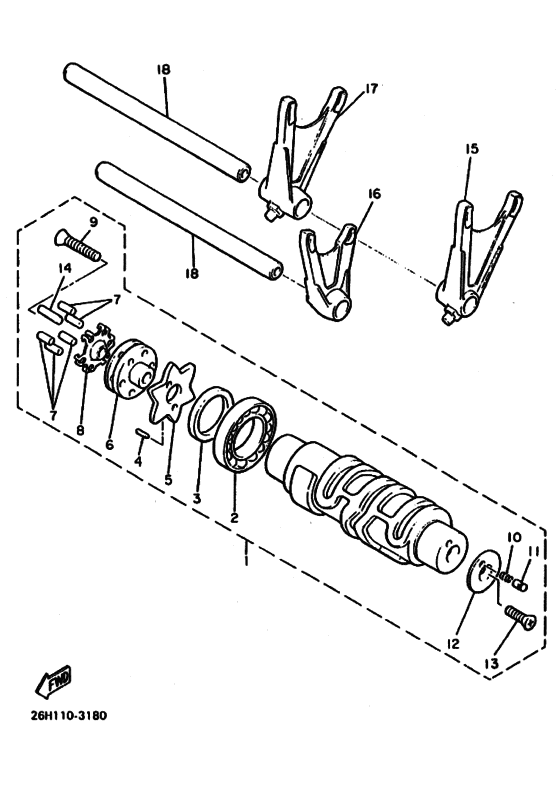 Shift cam & fork