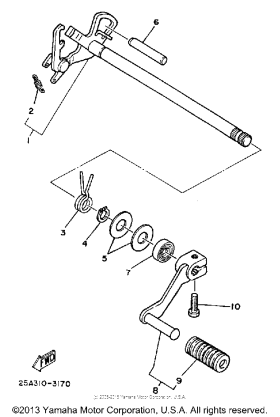 BW200ES Вал переключения