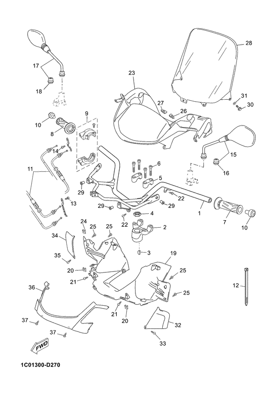Steering handle & cable
