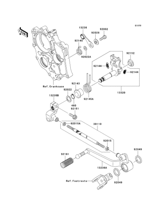 KLE650 Механизм переключения передач