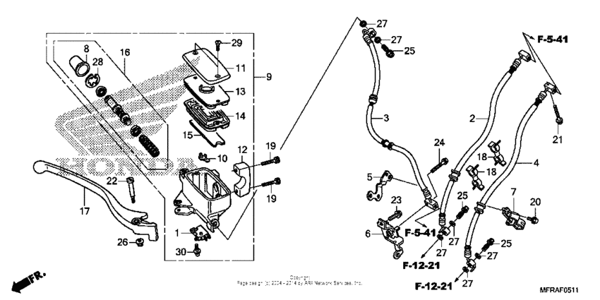 Front brake master cylinder (3)