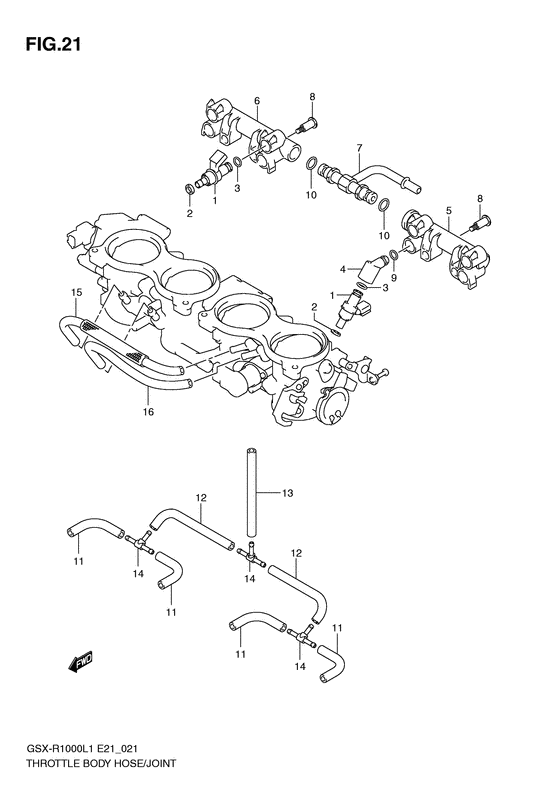 Throttle body hose/joint