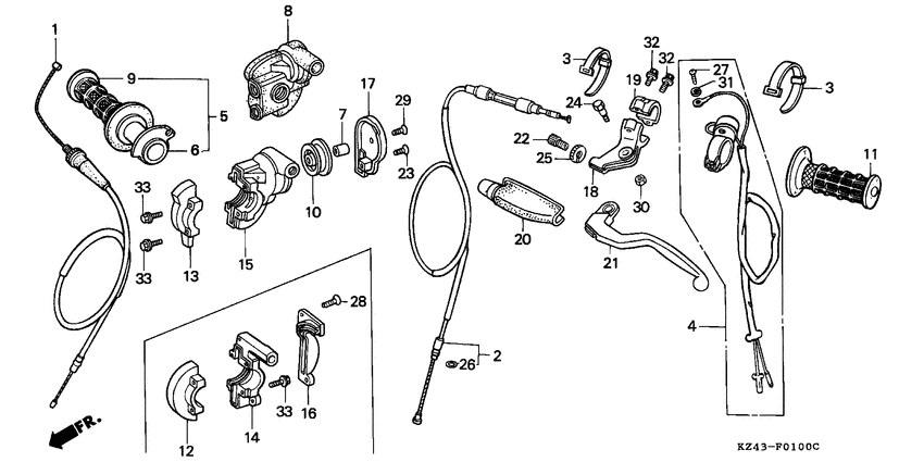Handle lever/switch/cable