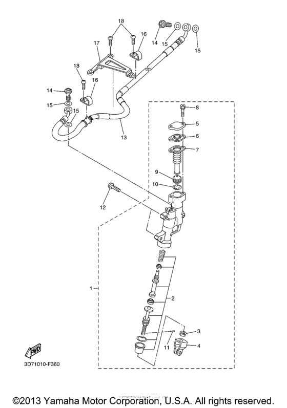 WR250X Задний торм цилиндр