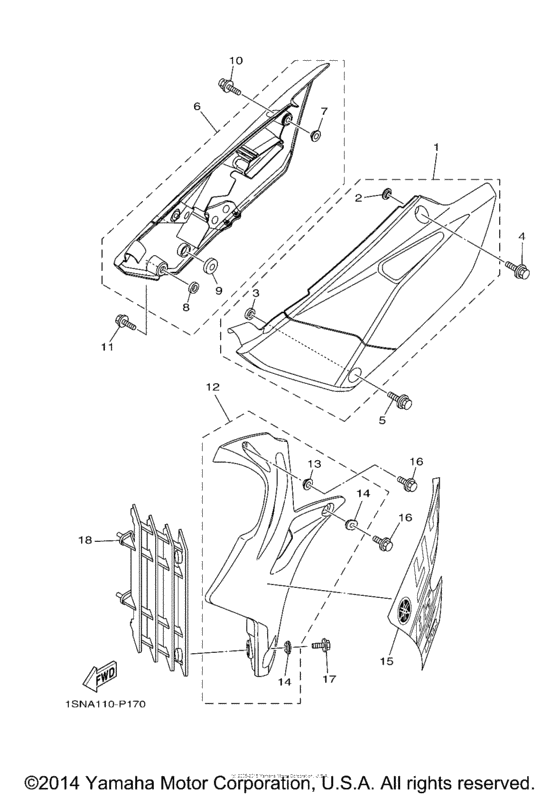 YZ85F Боковые обтекатели