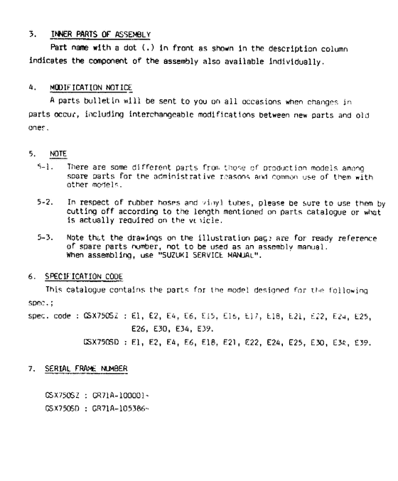 GSX750 Catalog preface