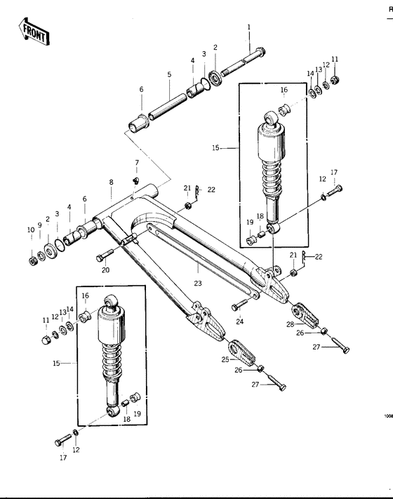 Swing arm/shock absorbers