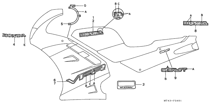 VFR750F Stripe / mark
