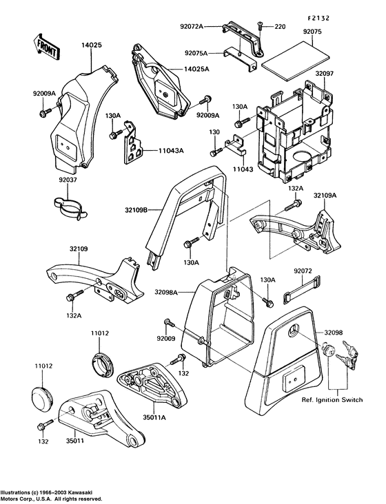 VN750 Ящик аккумуляторной батареи