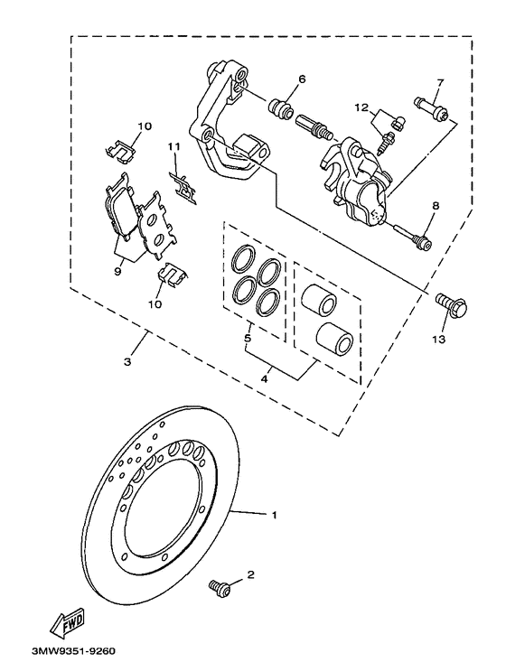 Front brake. caliper