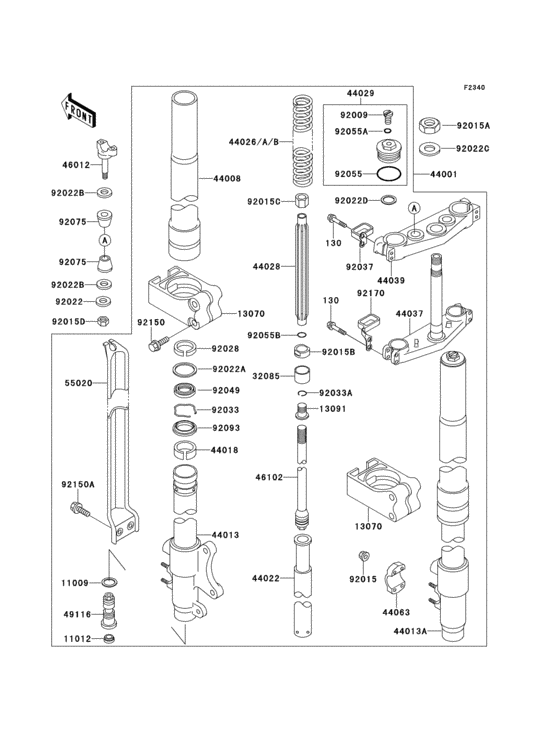 Front fork(1/2)(kx500-e1)