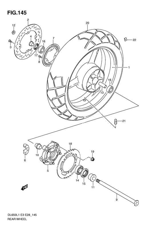 Rear wheel complete assy
