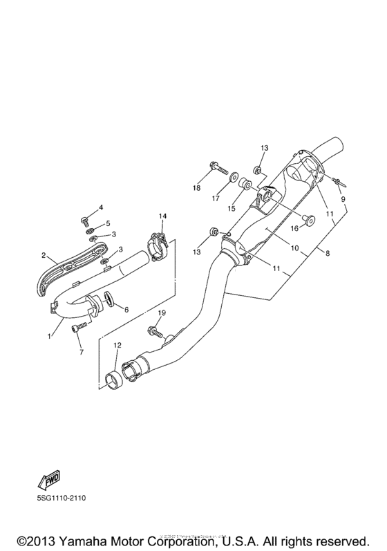 YZ250FP Выхлопная система