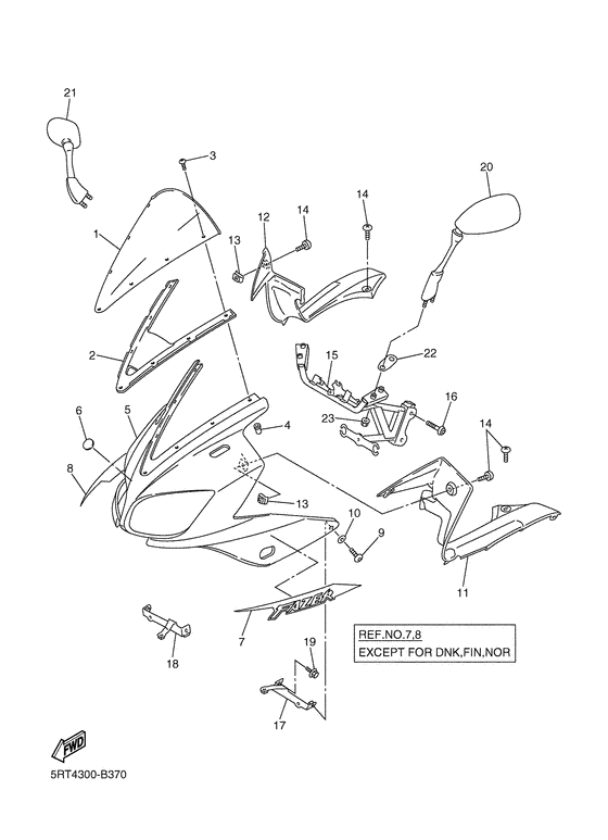 FZS600 Обтекатель 1