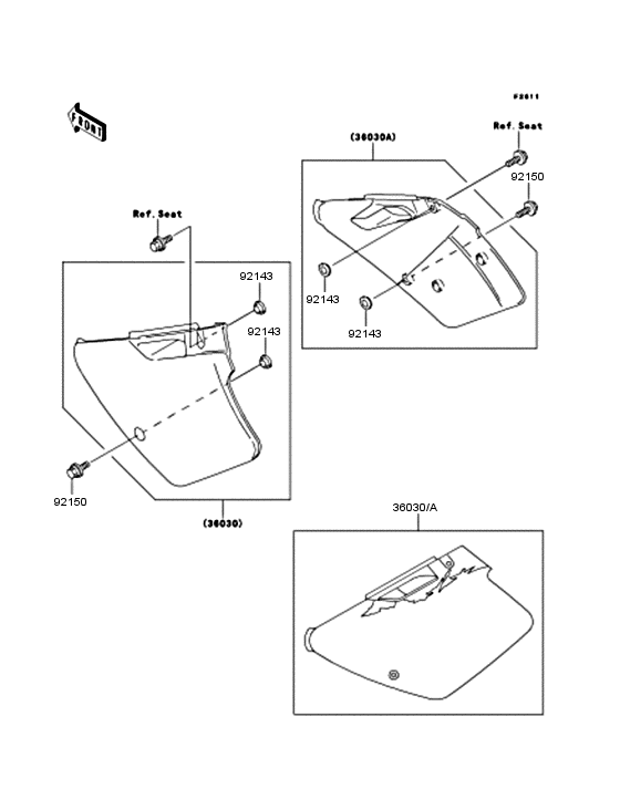 KX125 Боковые обтекатели