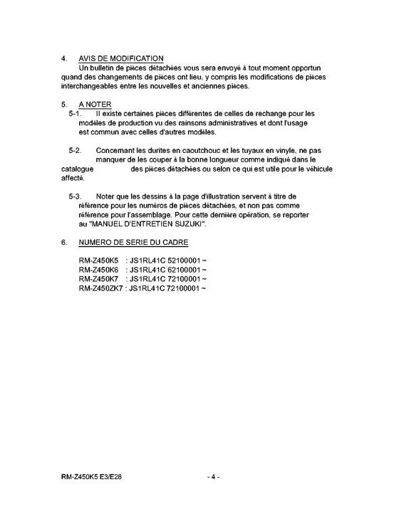 RM-Z450 Catalog preface