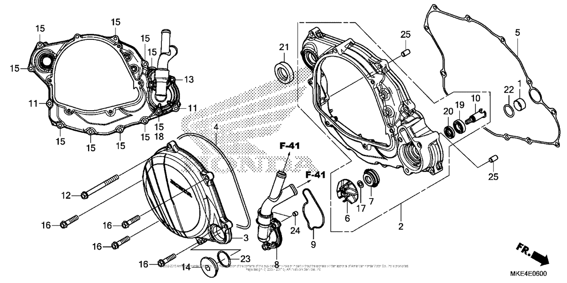 Right Crankcase Cover + Water Pump
