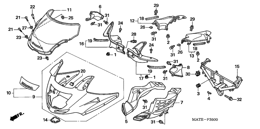 Upper cowling assy