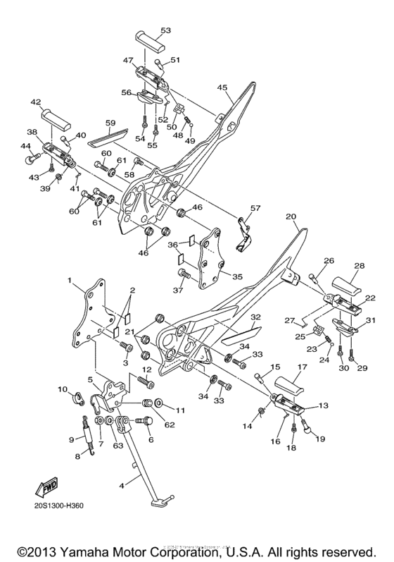 FZ6RZB Подножки