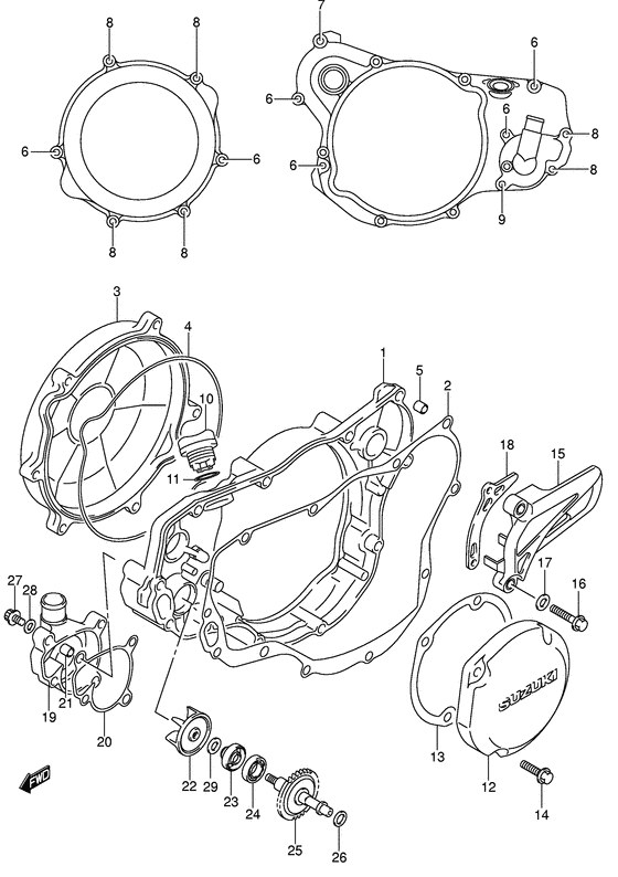 Crankcase cover-water pump