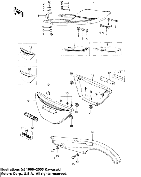 Side covers/seat cover/chain cover