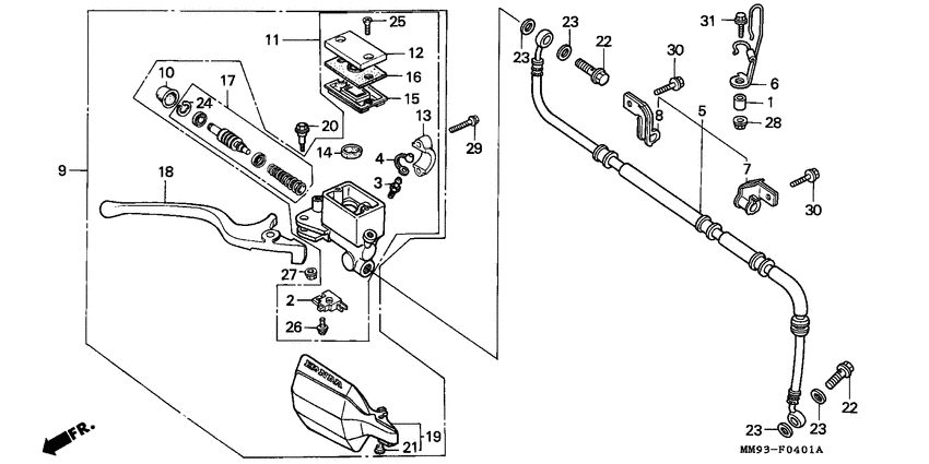 Fr. brake master cylinder