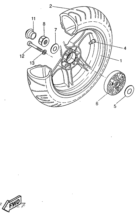 YQ50 Переднее колесо