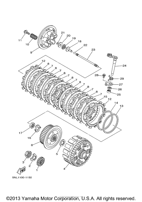 YZ250FP Сцепление