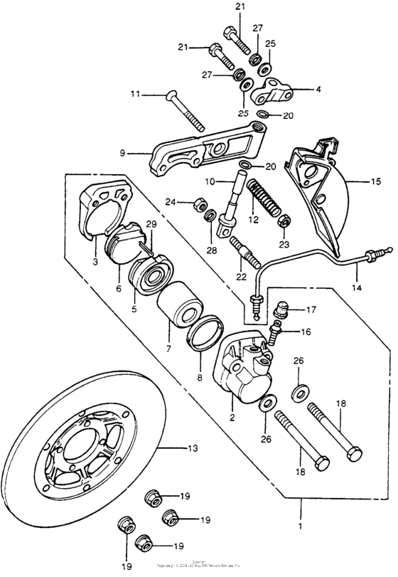 Front brake caliper + disc