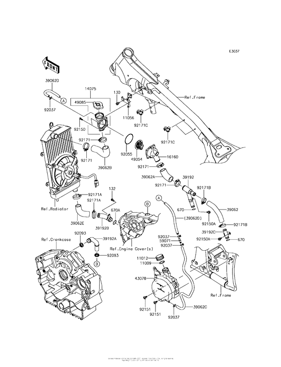 VN900 Патрубки охлаждения