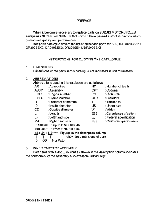 DR200 Catalog preface