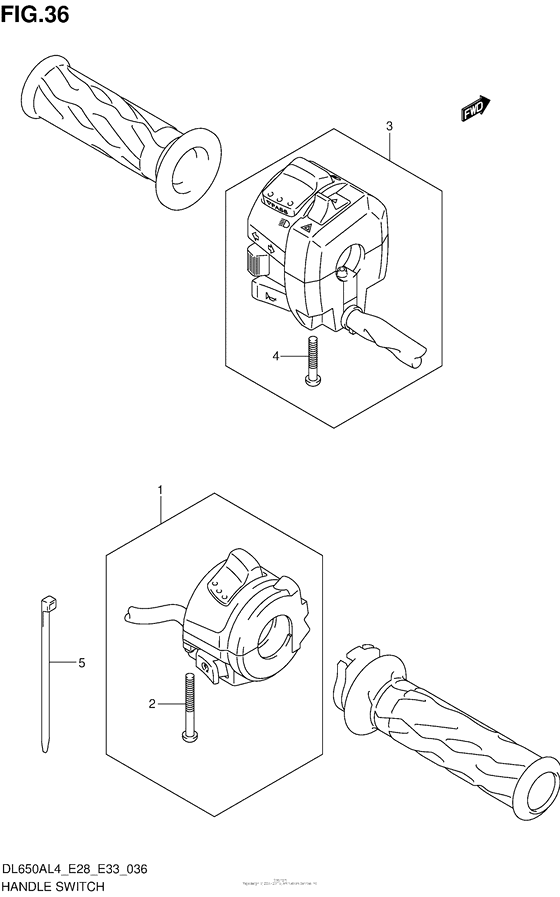 DL650 (ABS) Рулевые переключатели