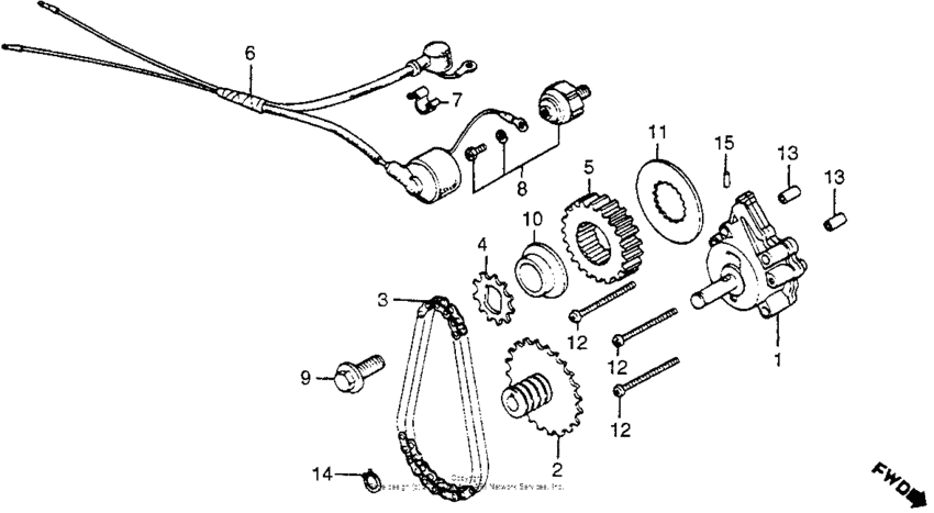Cm400c/toil pump + oil pressure switch