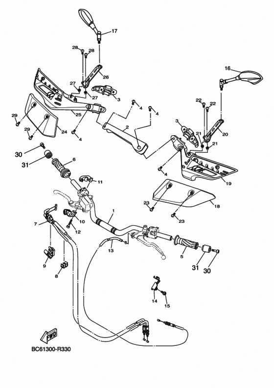 Steering handle & cable