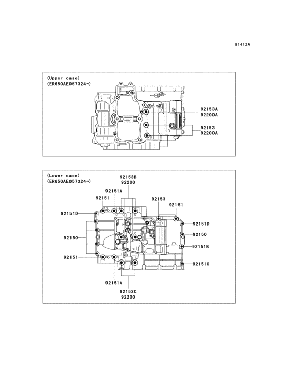 ER650 Болты крепления картера