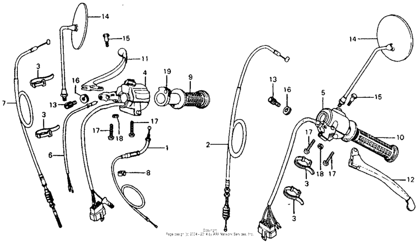 Handle lever + switch + cable