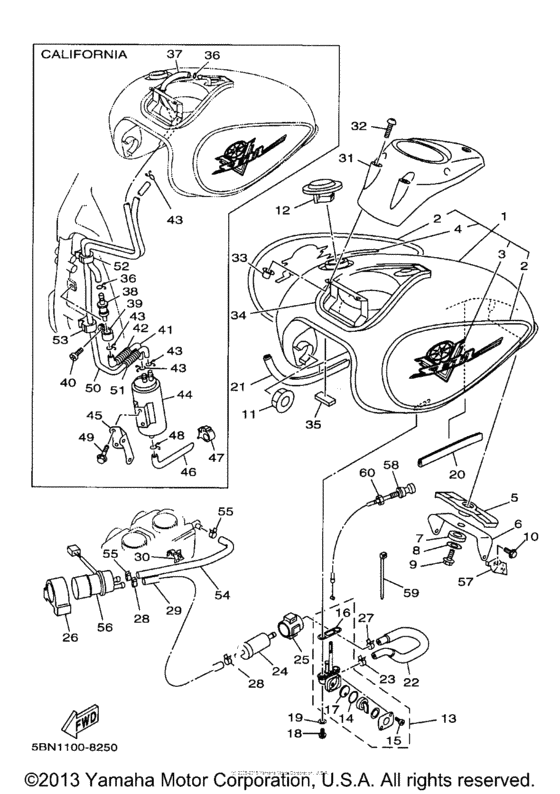 XVS650A Топливный бак