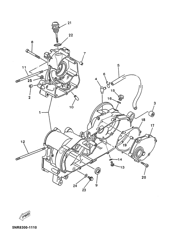 YP150D Картер двигателя