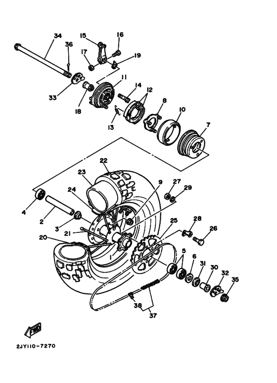 Rear wheel complete assy