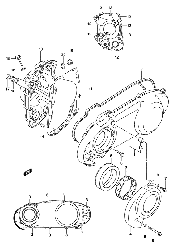 Crankcase cover ass`y  (v