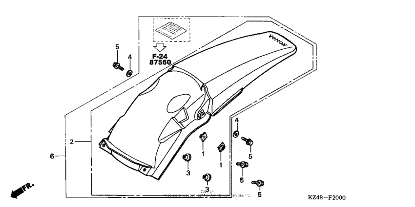 CR125R Задний бампер