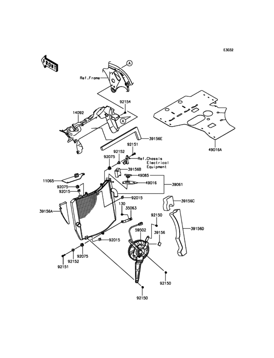 ZX1000 Радиатор