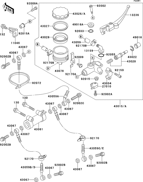 Front master cylinder(1/2)
