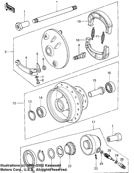 Front hub/brake