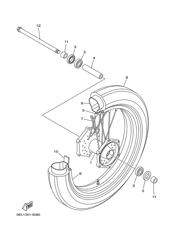 XVS1100 Переднее колесо