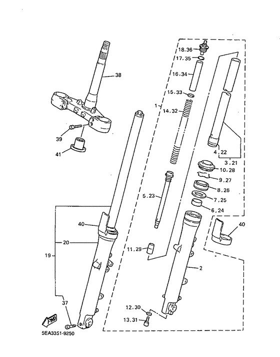 XJR1300SP Передняя вилка