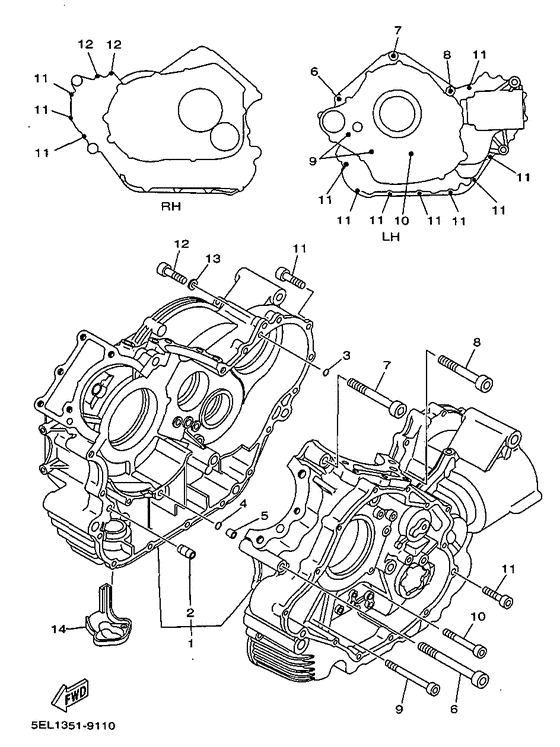 XVS1100 Картер двигателя