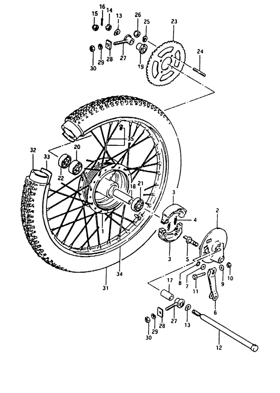 Rear wheel complete assy